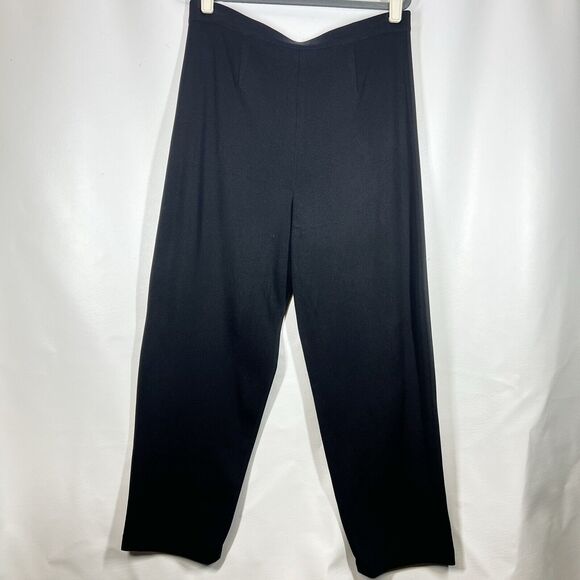 Exclusively Misook Size L petite Black Straight Leg Stretch Knit Dress Pants - Picture 2 of 7
